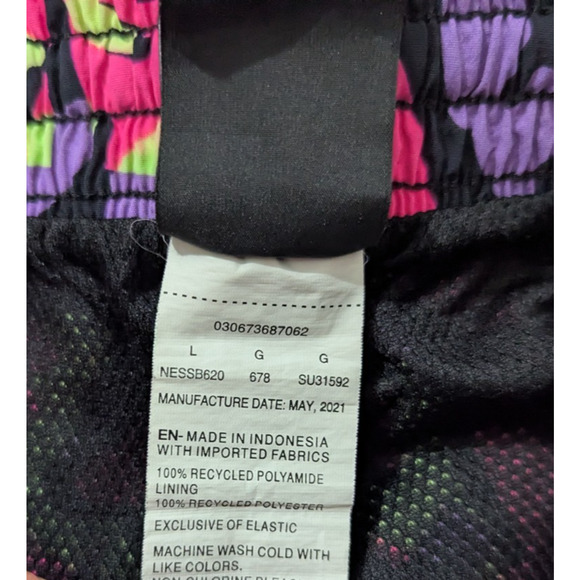 Nike sz L Retro Purple Camo Hyper Pink Volley Shorts lined men 0661 - Picture 4 of 4